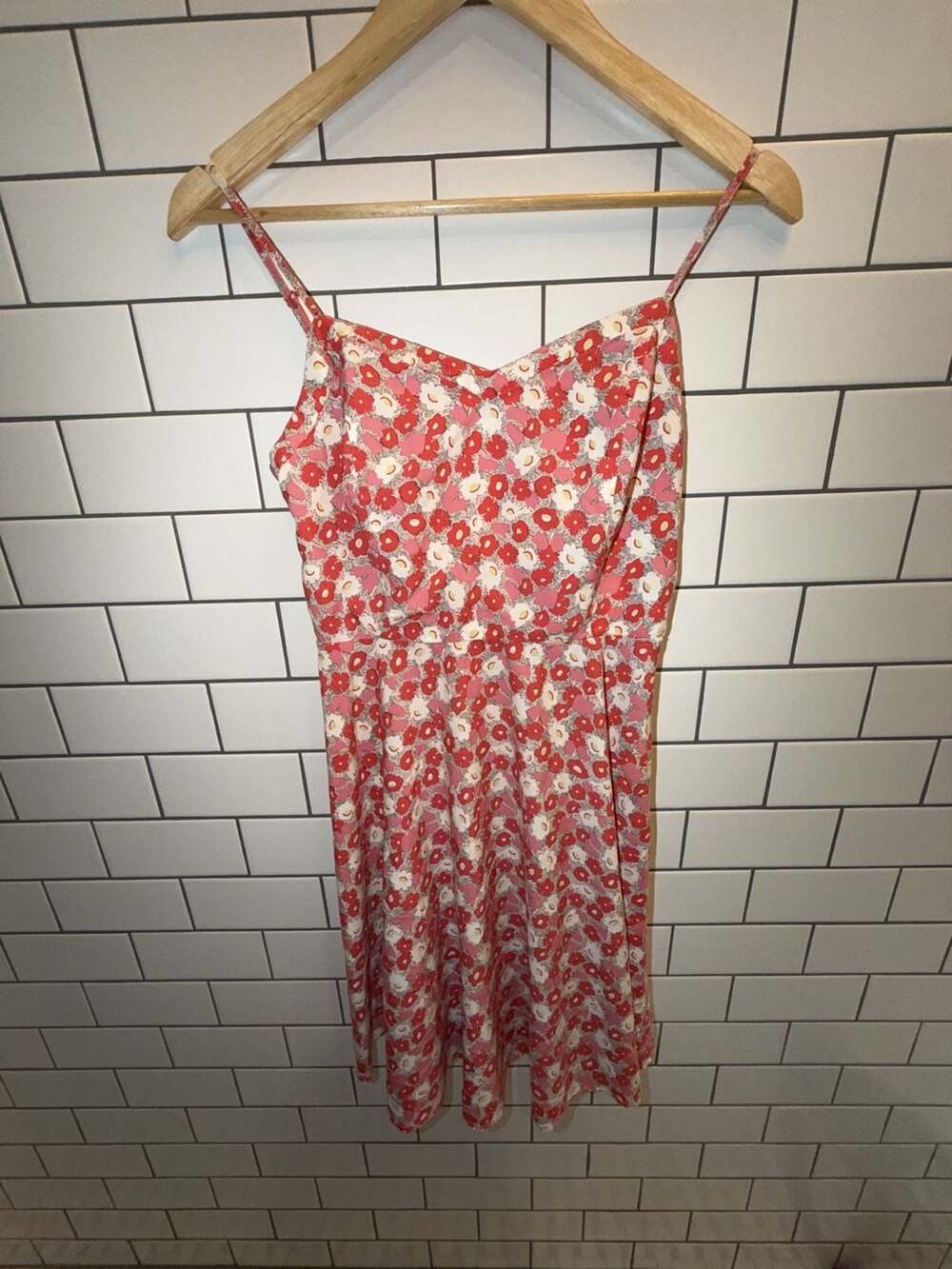 Old Navy Red‎ and Pink Floral Spaghetti Strap Sundress